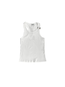 JEAN PAUL GAULTIER - Tank Top With With "Gaultier" Piercing Detail - AW25 - WHITE